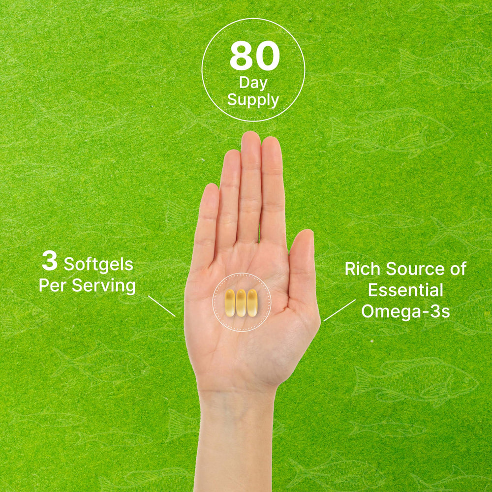 Deal Supplement bottle with 240 softgels offers long-lasting supply.