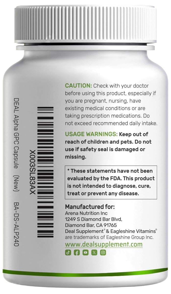DEAL SUPPLEMENT Alpha GPC closeup reveals high-absorption choline potential.