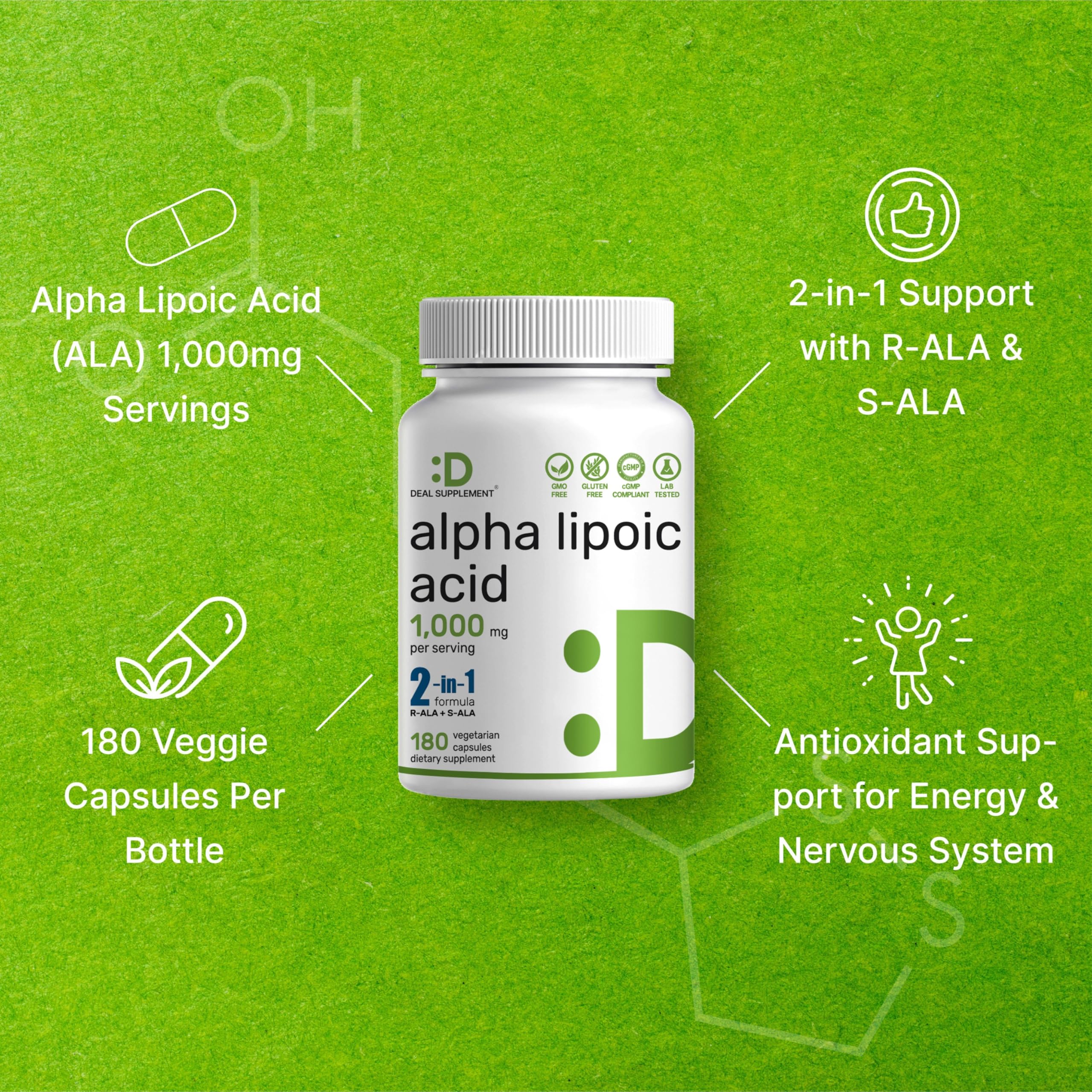 Deal Supplement Alpha Lipoic Acid pour capsules demonstrates easy daily dosage.