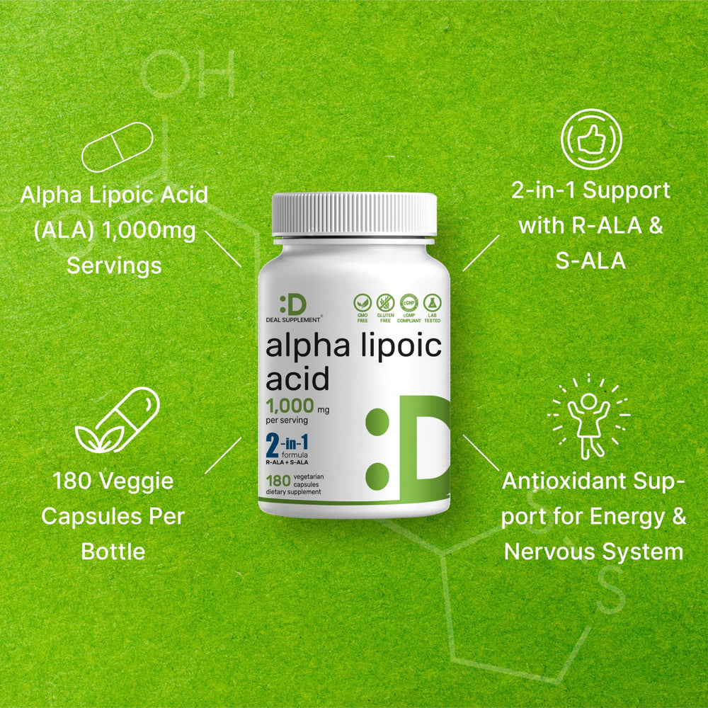 Deal Supplement Alpha Lipoic Acid pour capsules demonstrates easy daily dosage.