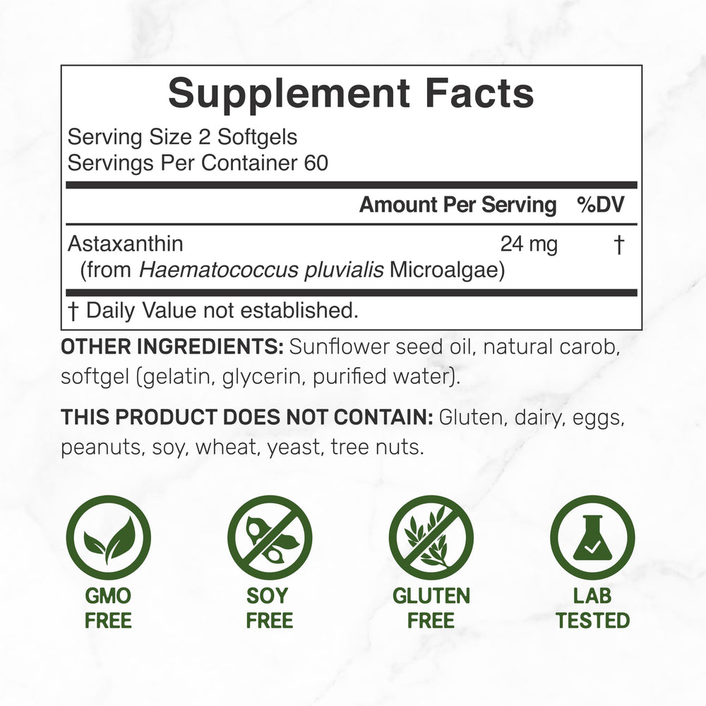 DEAL SUPPLEMENT Astaxanthin bottle side view highlighting convenient softgel form