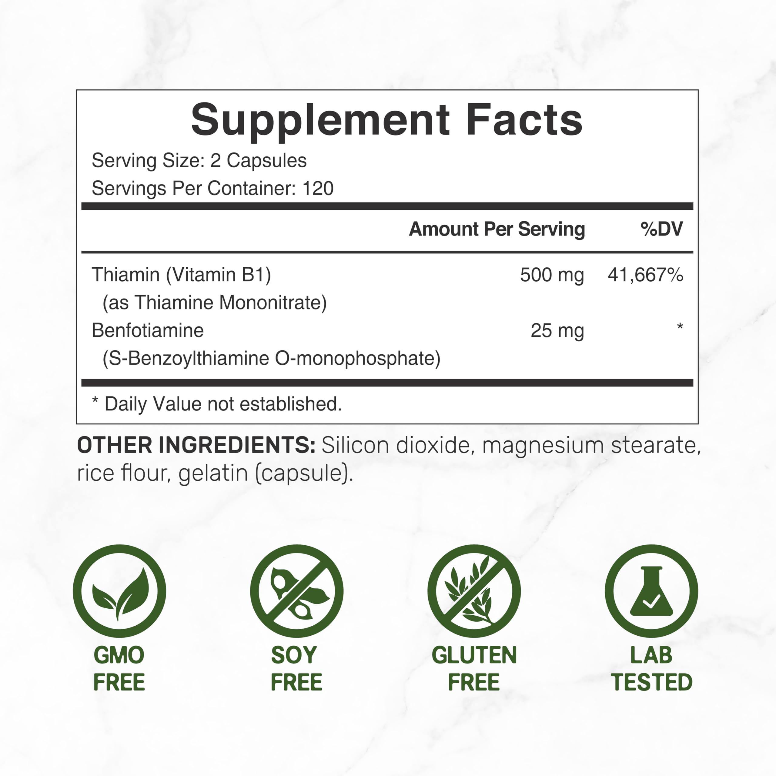 Deal Supplement benfotiamine capsules close-up highlights bioavailable B1 forms.