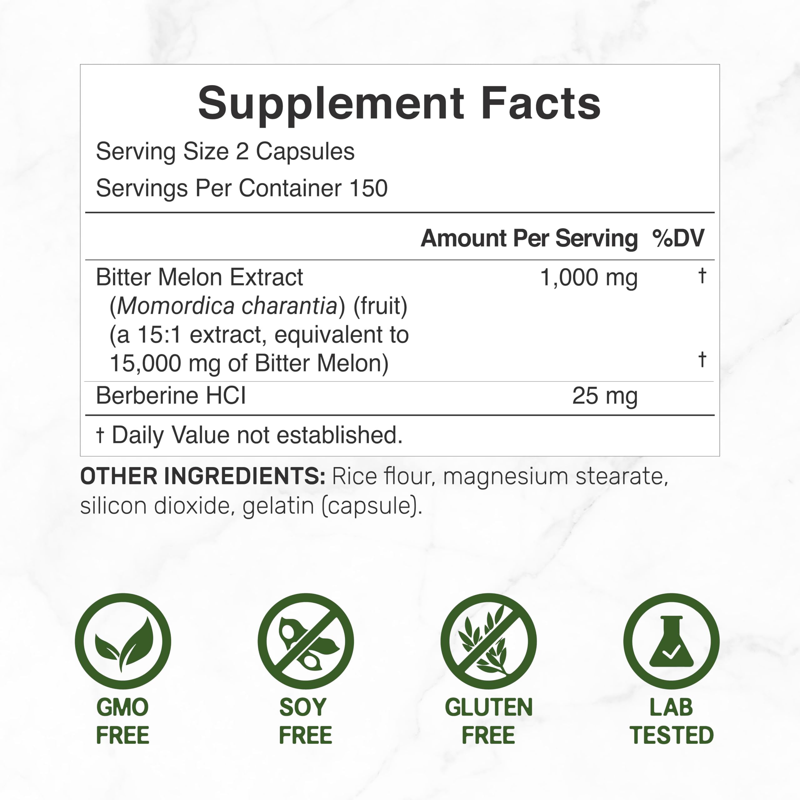 Deal Supplement berberine HCL capsules closeup showing potent 25 mg per serving