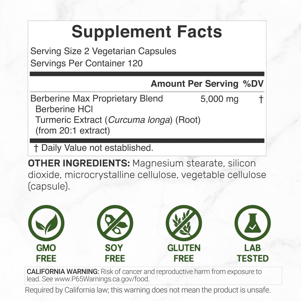 Berberine Max capsules closeup, showing a convenient plant-based formula for daily wellness.