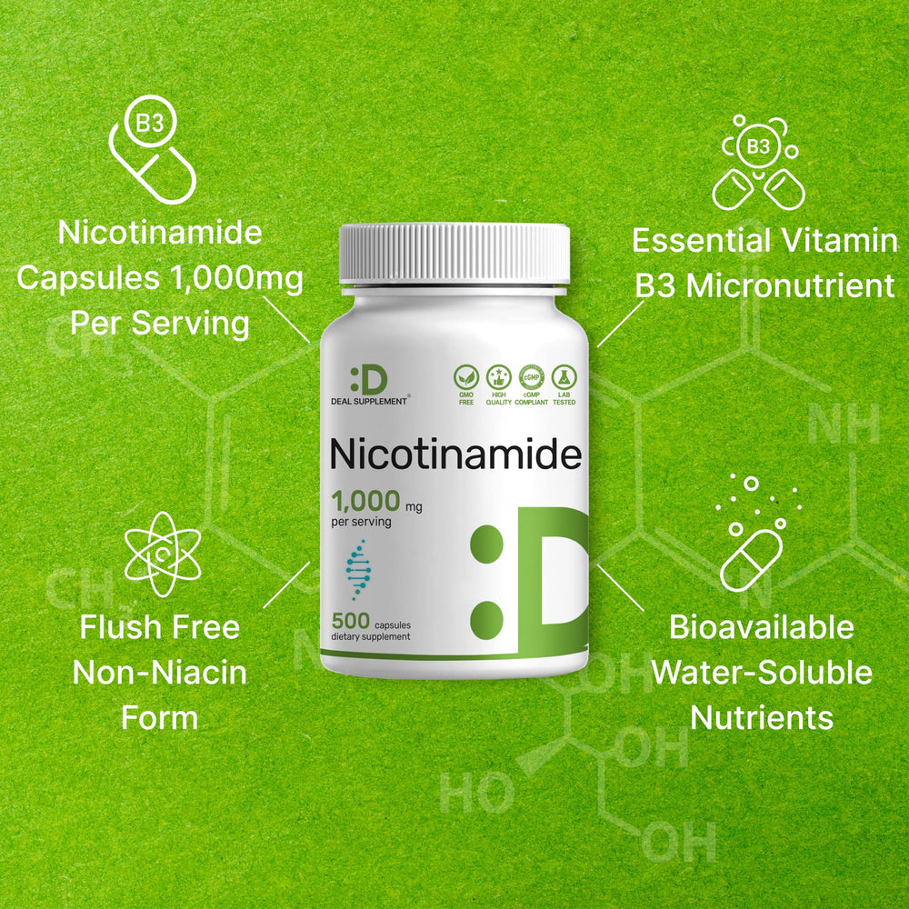DEAL SUPPLEMENT bottle label clearly shows Non-GMO and allergen-free information.
