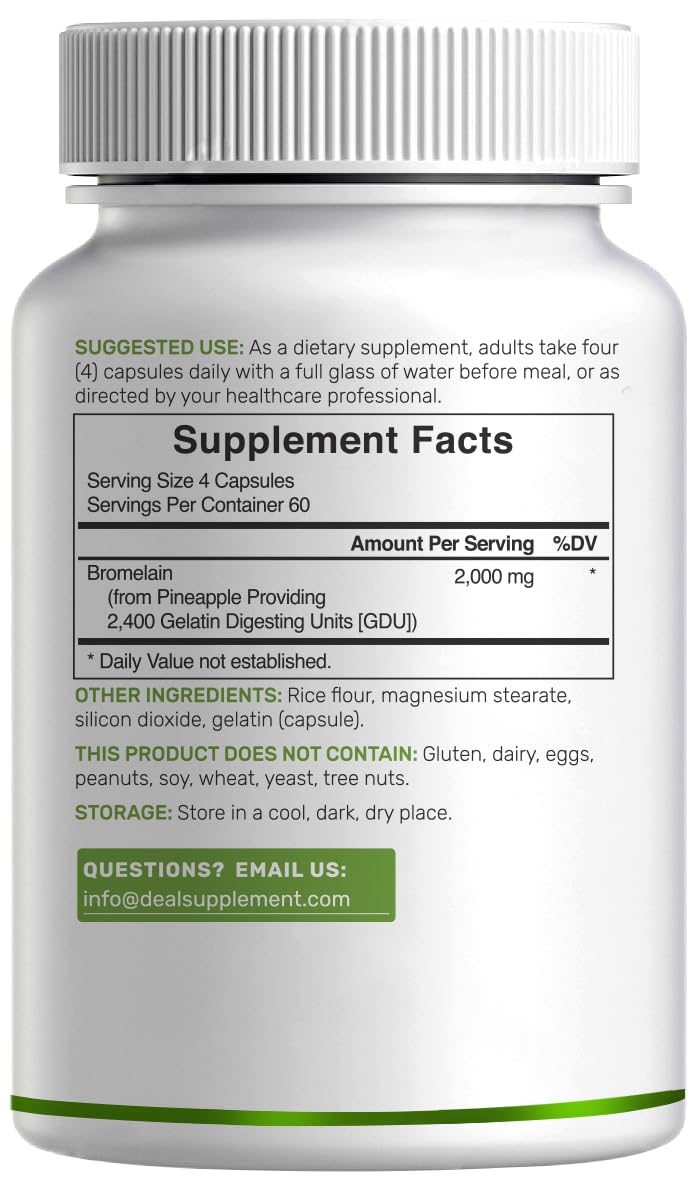 DEAL SUPPLEMENT Bromelain gluten-free and dairy-free formula supports sensitive users.