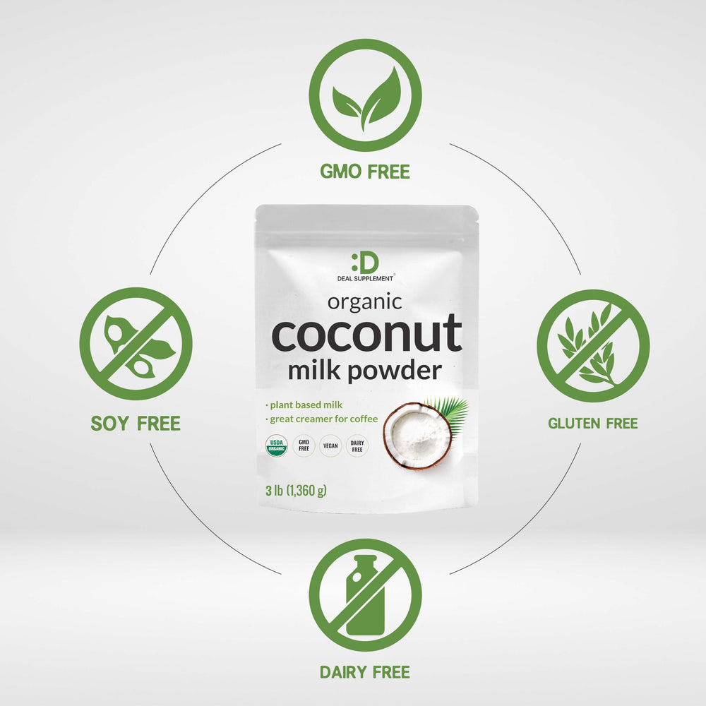 Deal Supplement dairy-free creamer for coffee and tea with rich coconut aroma.