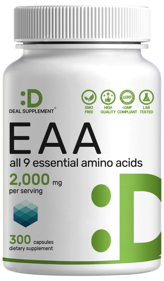 DEAL SUPPLEMENT EAA bottle front showing 300 capsules for lean muscle support