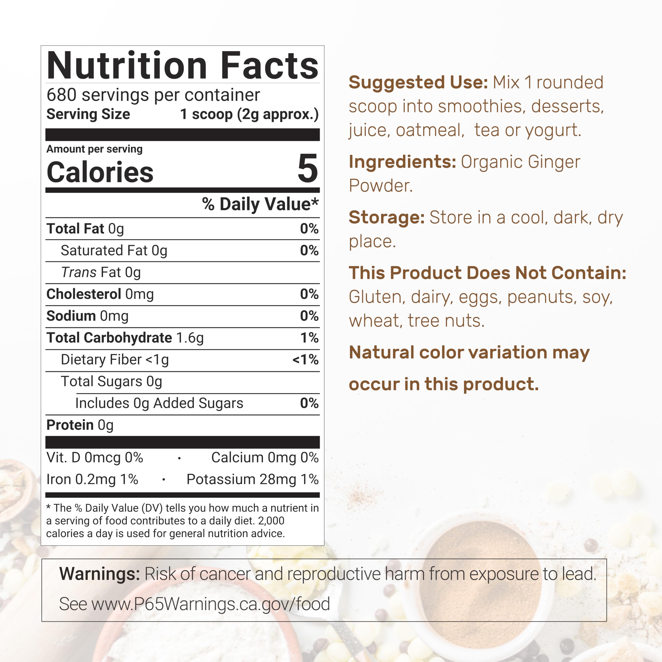 DEAL SUPPLEMENT Fine-ground ginger powder texture close-up for easy mixing.