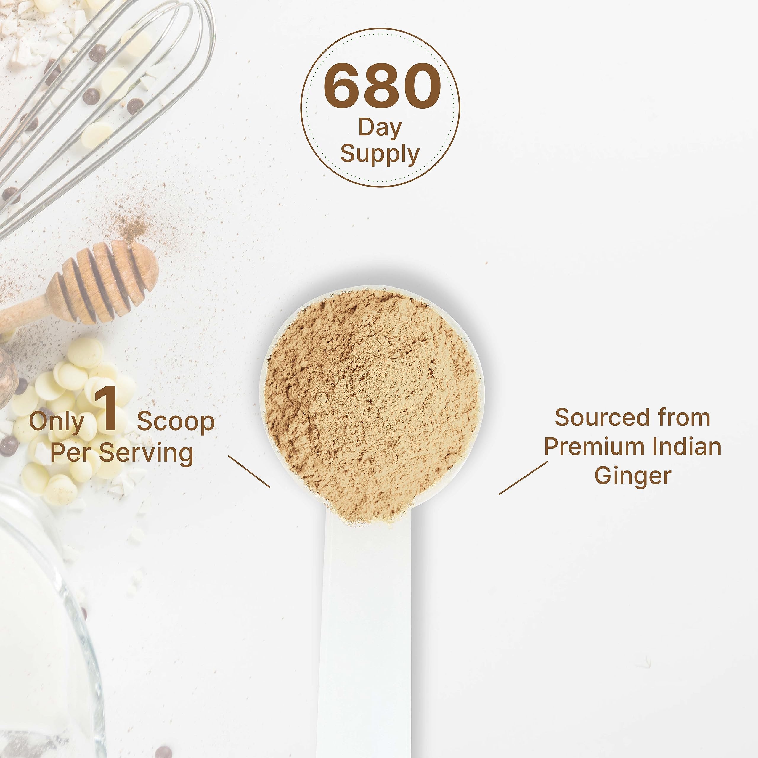 DEAL SUPPLEMENT Ginger powder scoop in kitchen ready to measure.