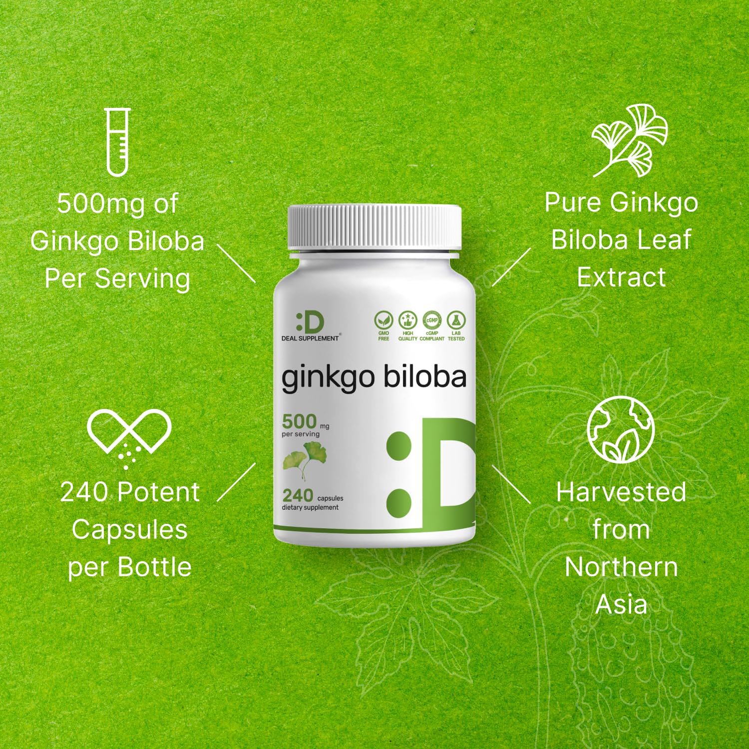 Deal Supplement packaging shows non-GMO and allergen-free features.