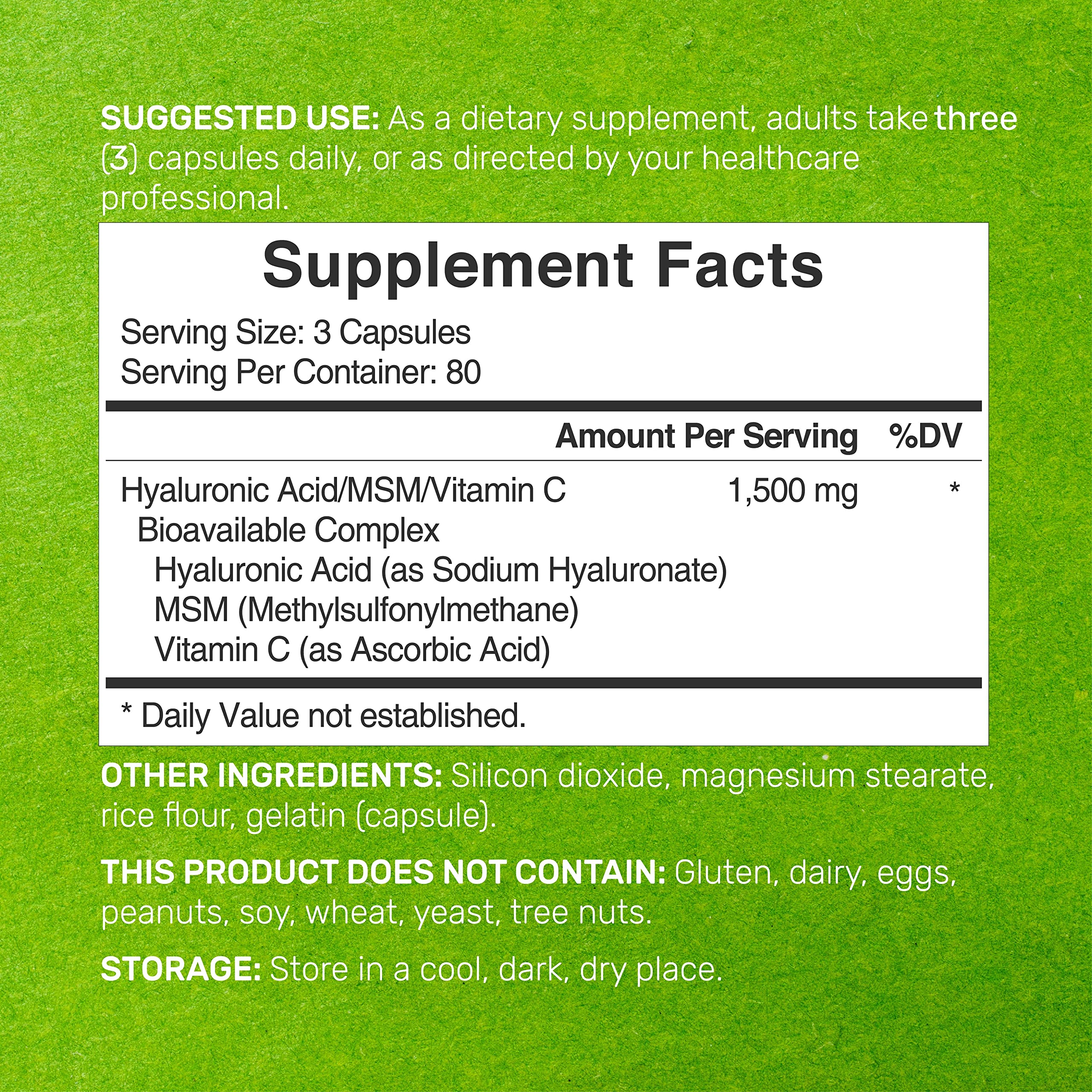 DEAL SUPPLEMENT Hyaluronic Acid Complex capsules for easy, daily intake
