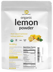 Lemon powder scoop dissolves quickly in water or tea