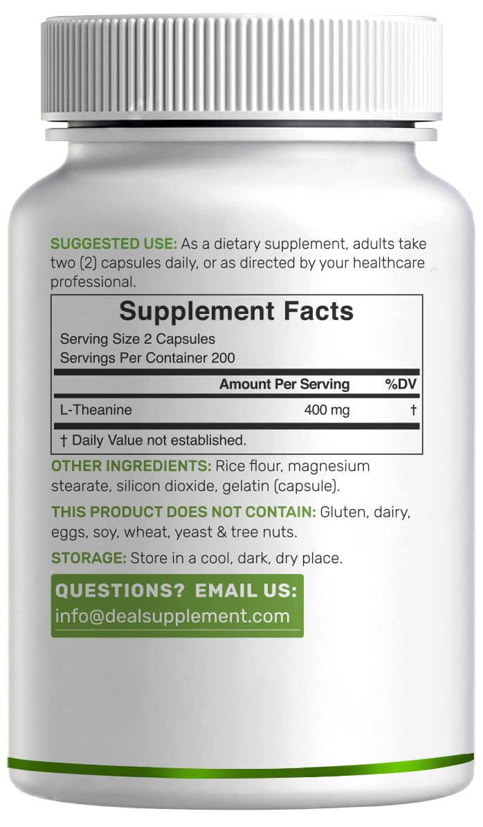DEAL SUPPLEMENT L-Theanine alpha-brain-waves graphic hints relaxed alertness.