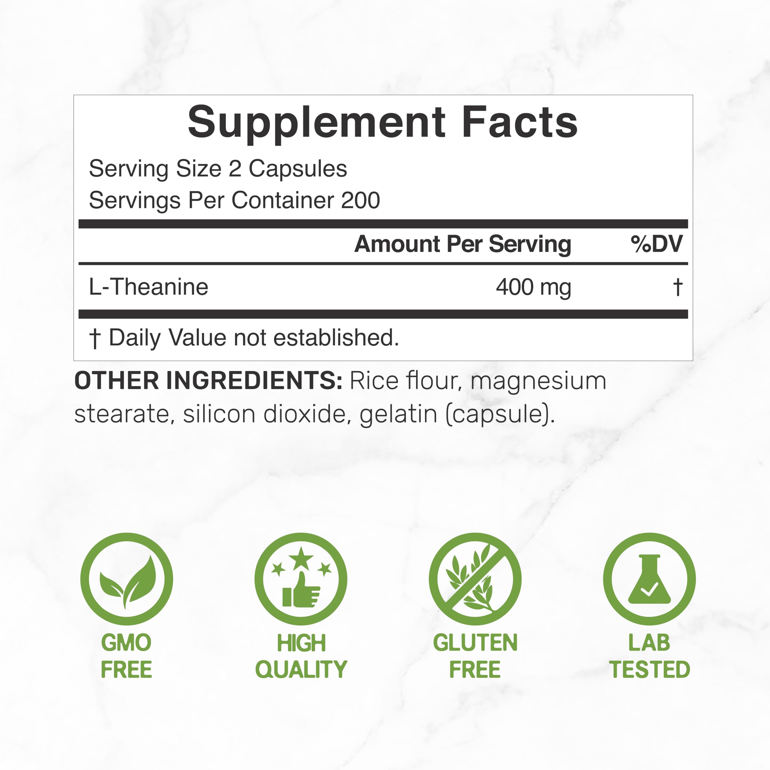DEAL SUPPLEMENT L-Theanine capsules closeup highlights easy, consistent daily dosing.