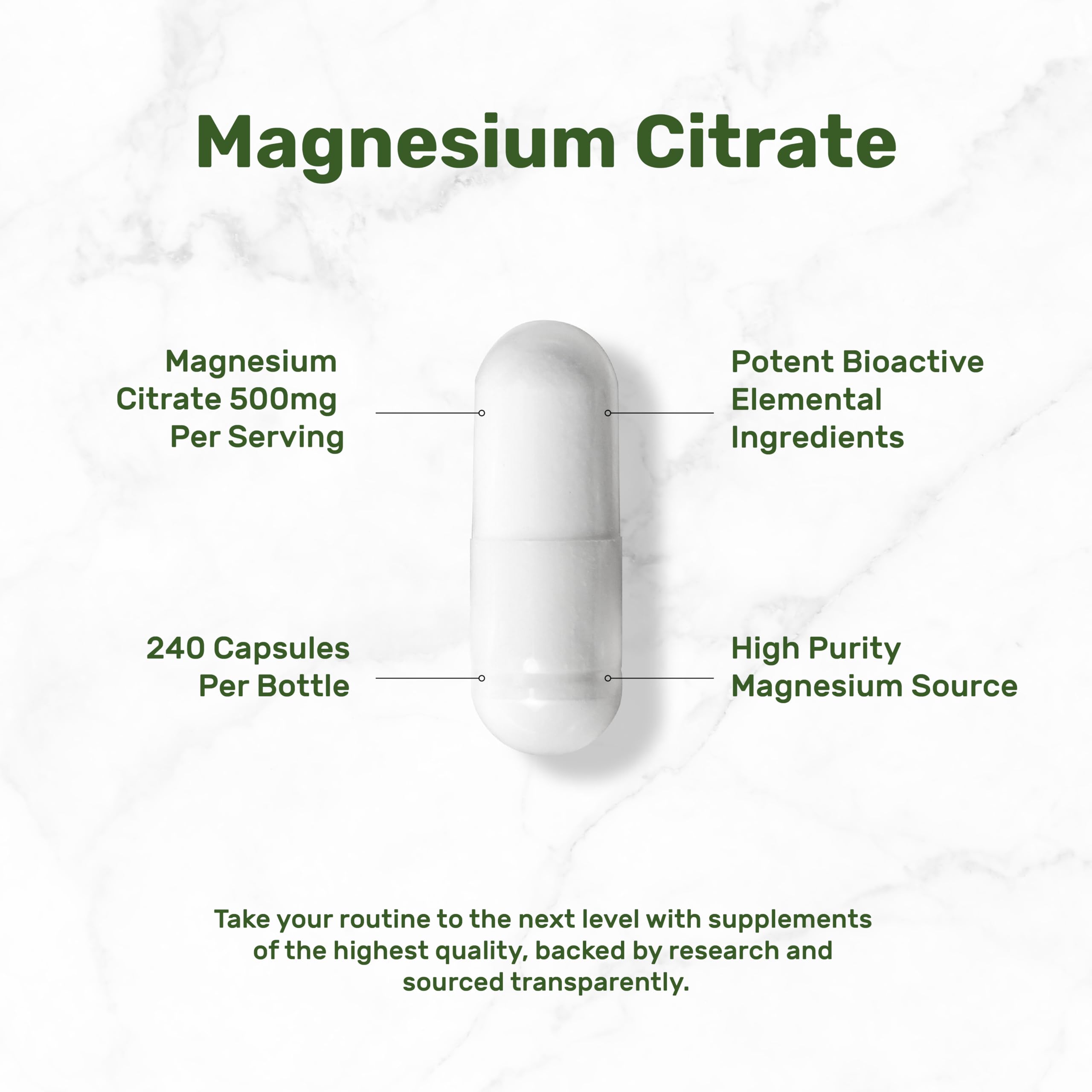 DEAL SUPPLEMENT Magnesium Citrate 500mg label front highlighting non-GMO formula.