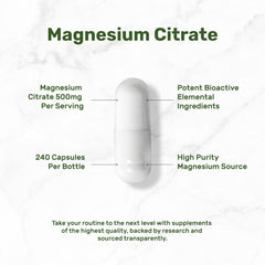 DEAL SUPPLEMENT Magnesium Citrate 500mg label front highlighting non-GMO formula.