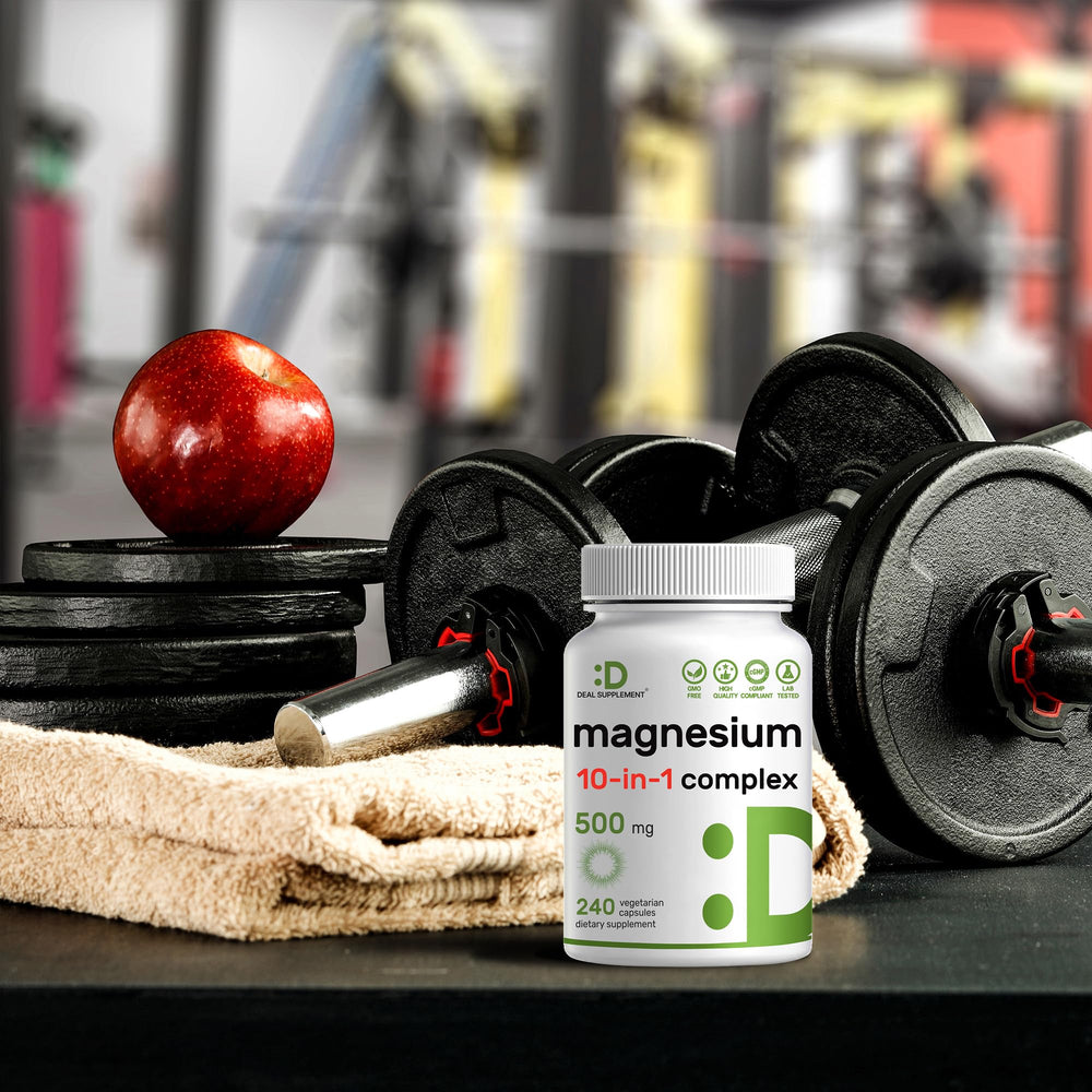Deal Supplement Magnesium Complex box shows 240 capsules and 8 month supply
