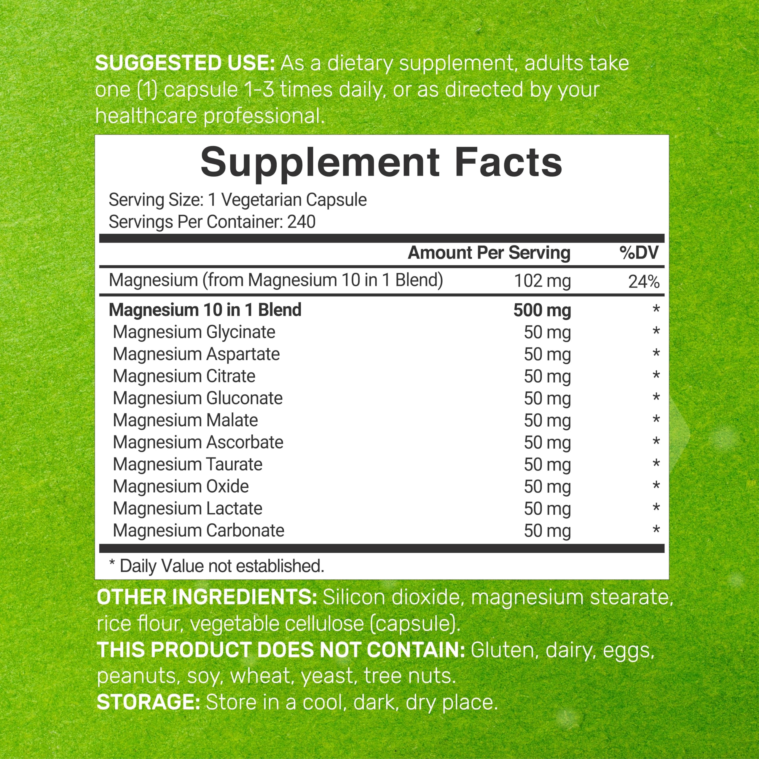 Deal Supplement Magnesium Complex vegetarian capsules in bottle for convenient daily use