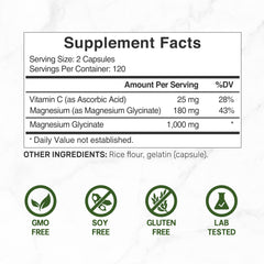 DEAL SUPPLEMENT magnesium glycinate capsules close-up highlighting 1000 mg per serving