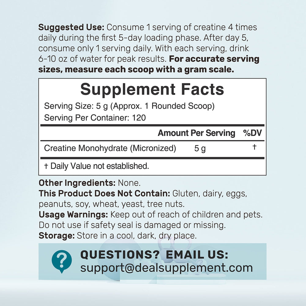 Measuring scoop demonstrates consistent 5 g servings for reliable dosing.