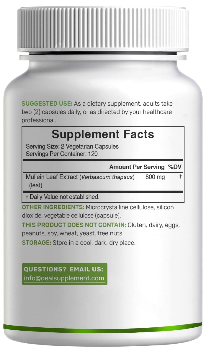 DEAL SUPPLEMENT Mullein Leaf capsules being poured for dosage.