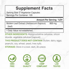 DEAL SUPPLEMENT Mullein Leaf capsules ready for everyday routine.