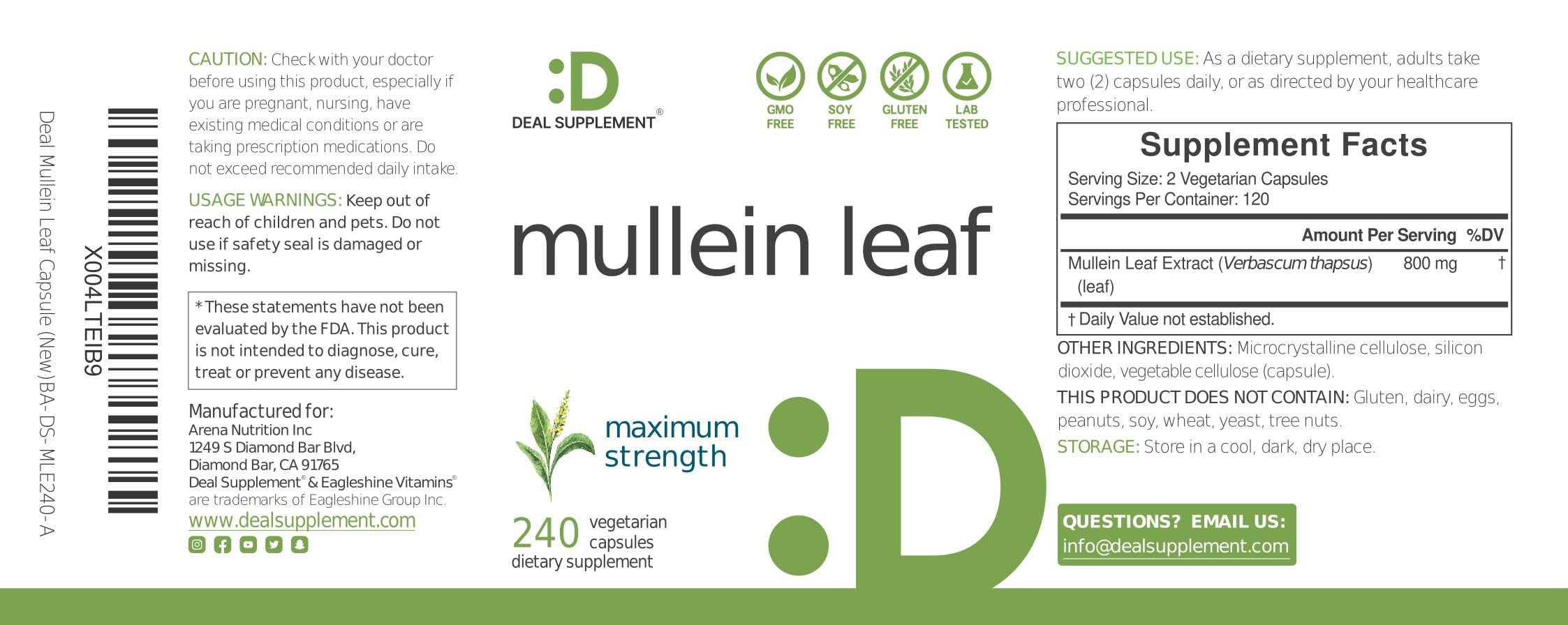 DEAL SUPPLEMENT Mullein Leaf capsules in daily-use setup at a desk.