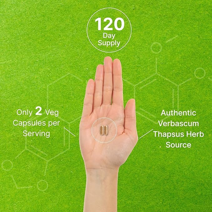 DEAL SUPPLEMENT Mullein Leaf packaging box shows non-GMO branding.