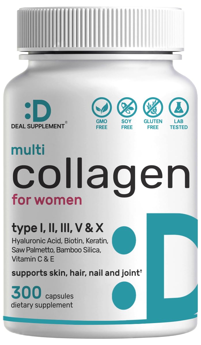 DEAL SUPPLEMENT Multi Collagen bottle front shows 11-in-1 formula for daily wellness.