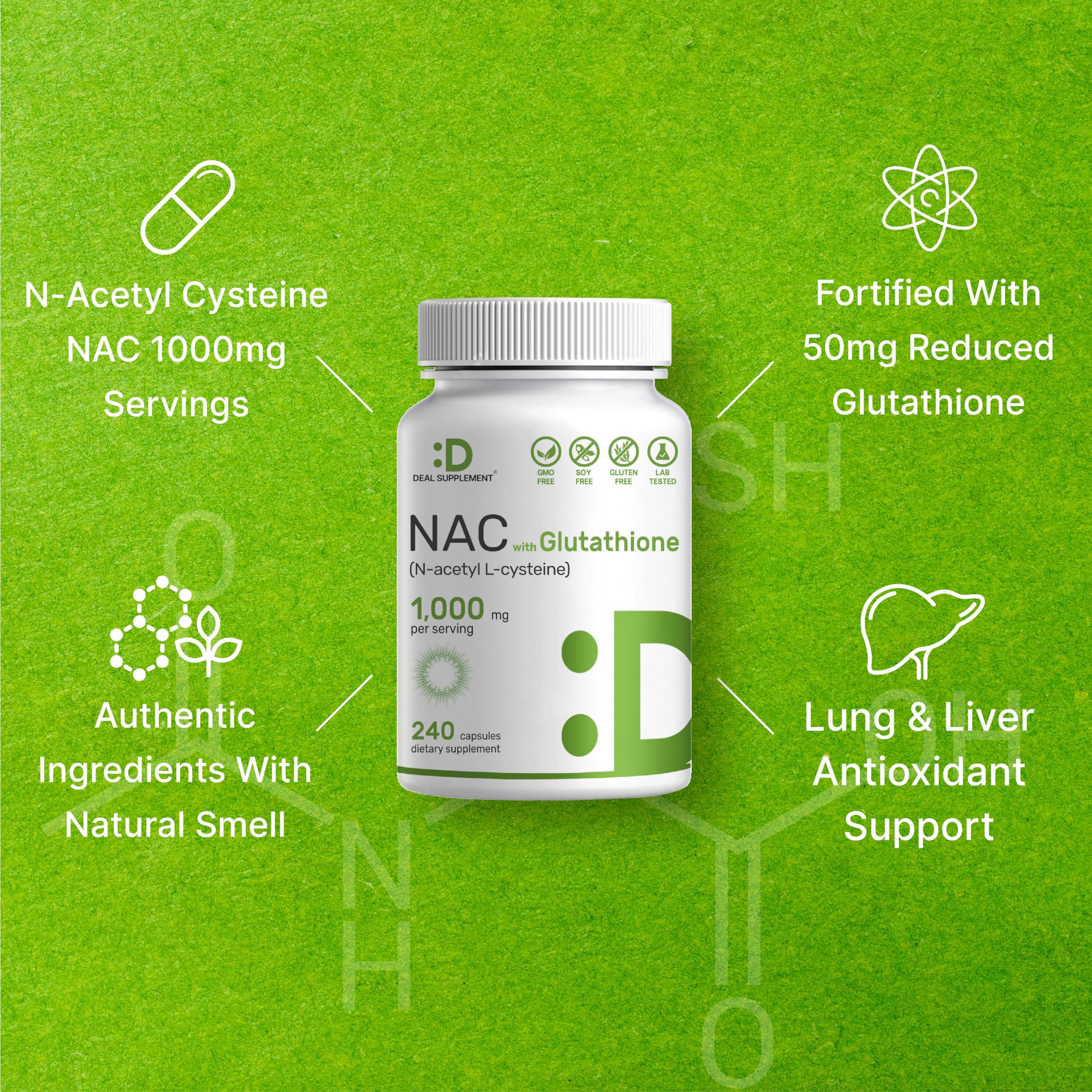 Deal Supplement NAC bottle on a shelf with natural light signaling quality