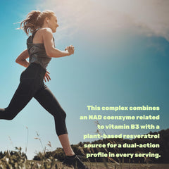 Deal Supplement NAD+ Resveratrol supplement pour illustrates convenient veggie capsules.