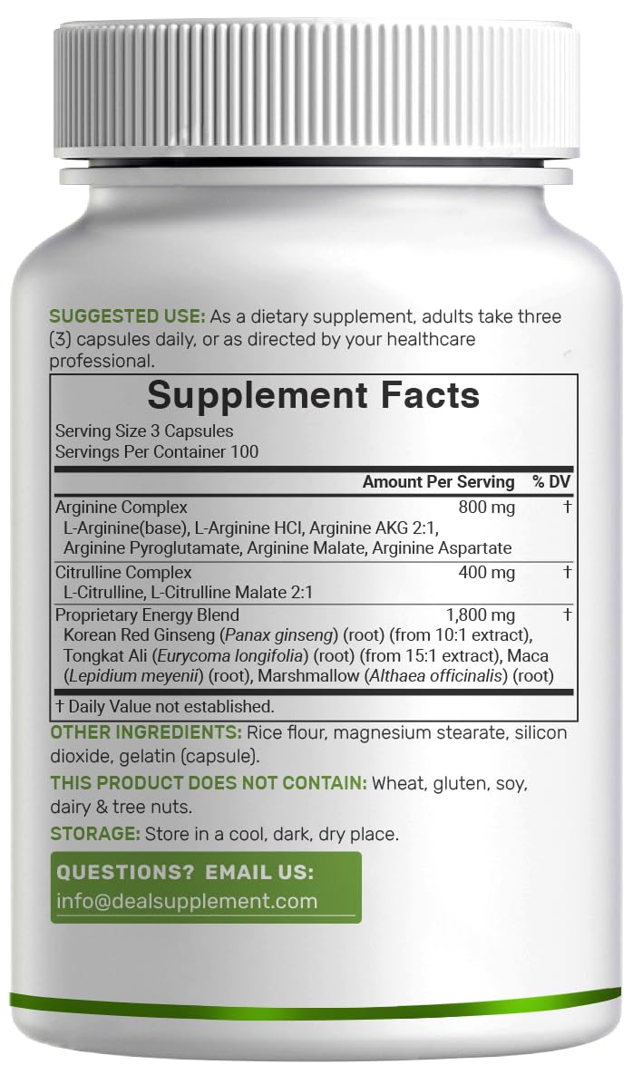 DEAL SUPPLEMENT Nitric Oxide maca root element in the formula.