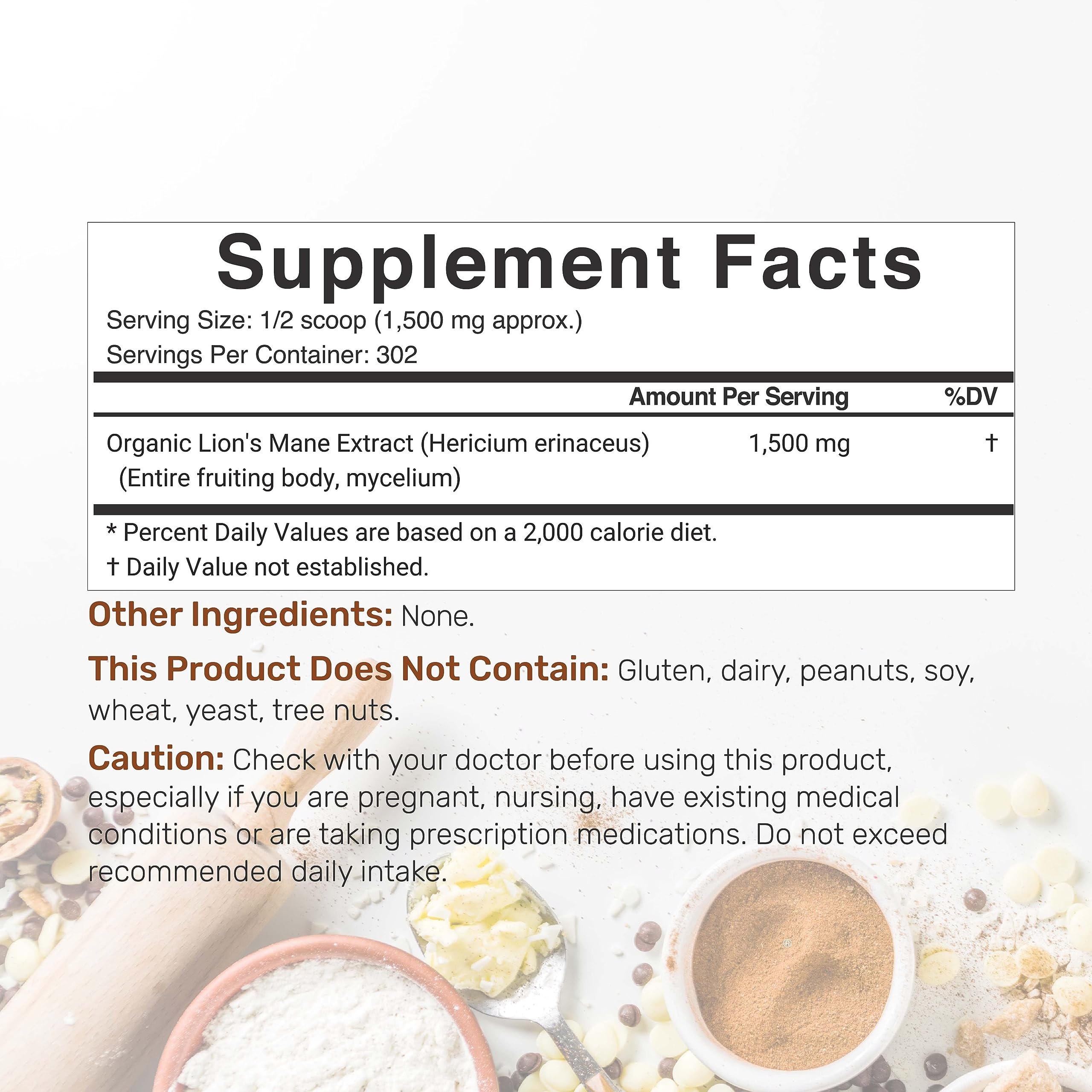 Deal Supplement Lions Mane powder scoop dispensing for easy 1,500 mg servings and consistent dosing.