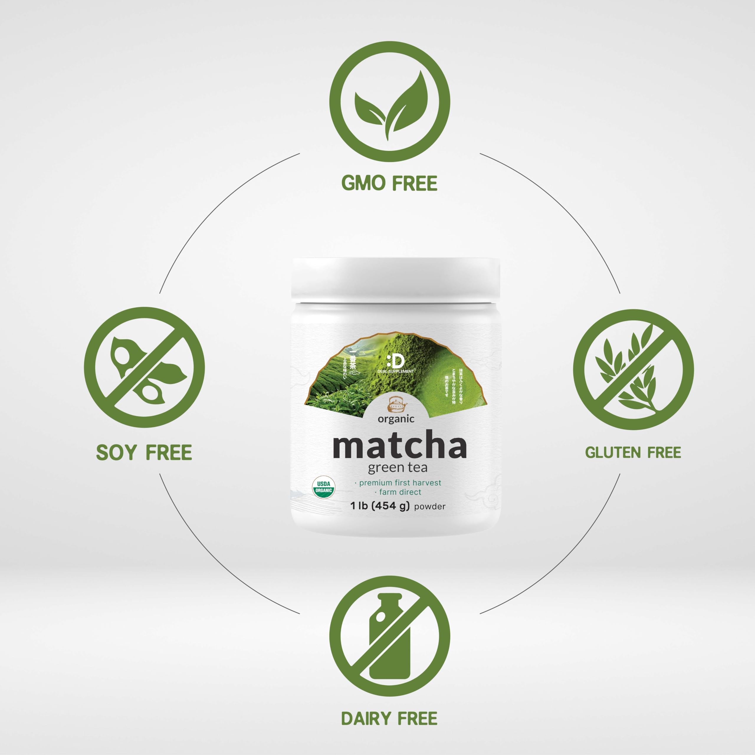 Deal Supplement Organic Matcha Powder in baking scene ready for recipes.