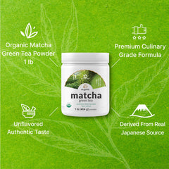 Deal Supplement Organic Matcha Powder latte being prepared with frothy milk.