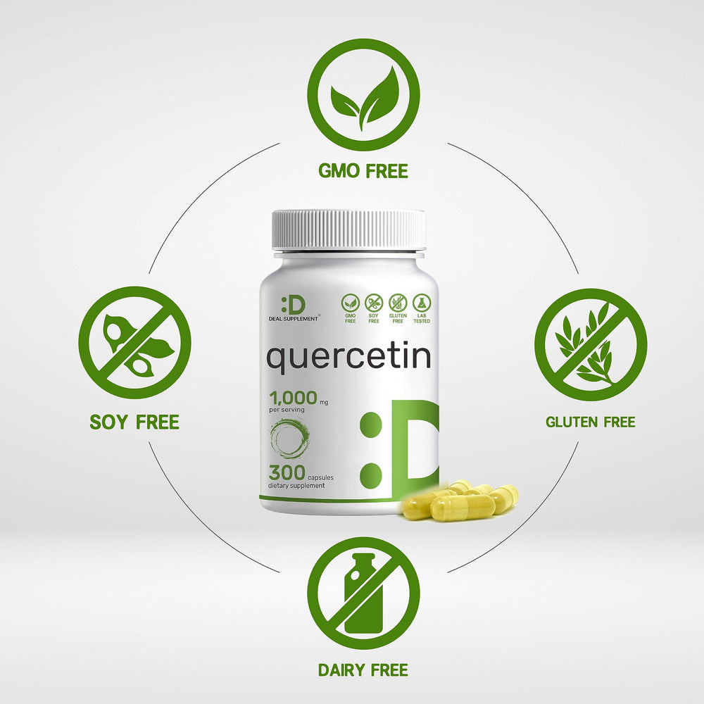 DEAL SUPPLEMENT Quercetin bottle pour demonstrates convenient daily usage