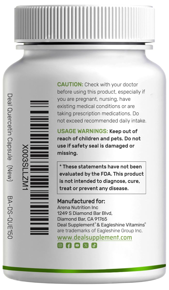 DEAL SUPPLEMENT Quercetin capsules ready for 1,000 mg per serving