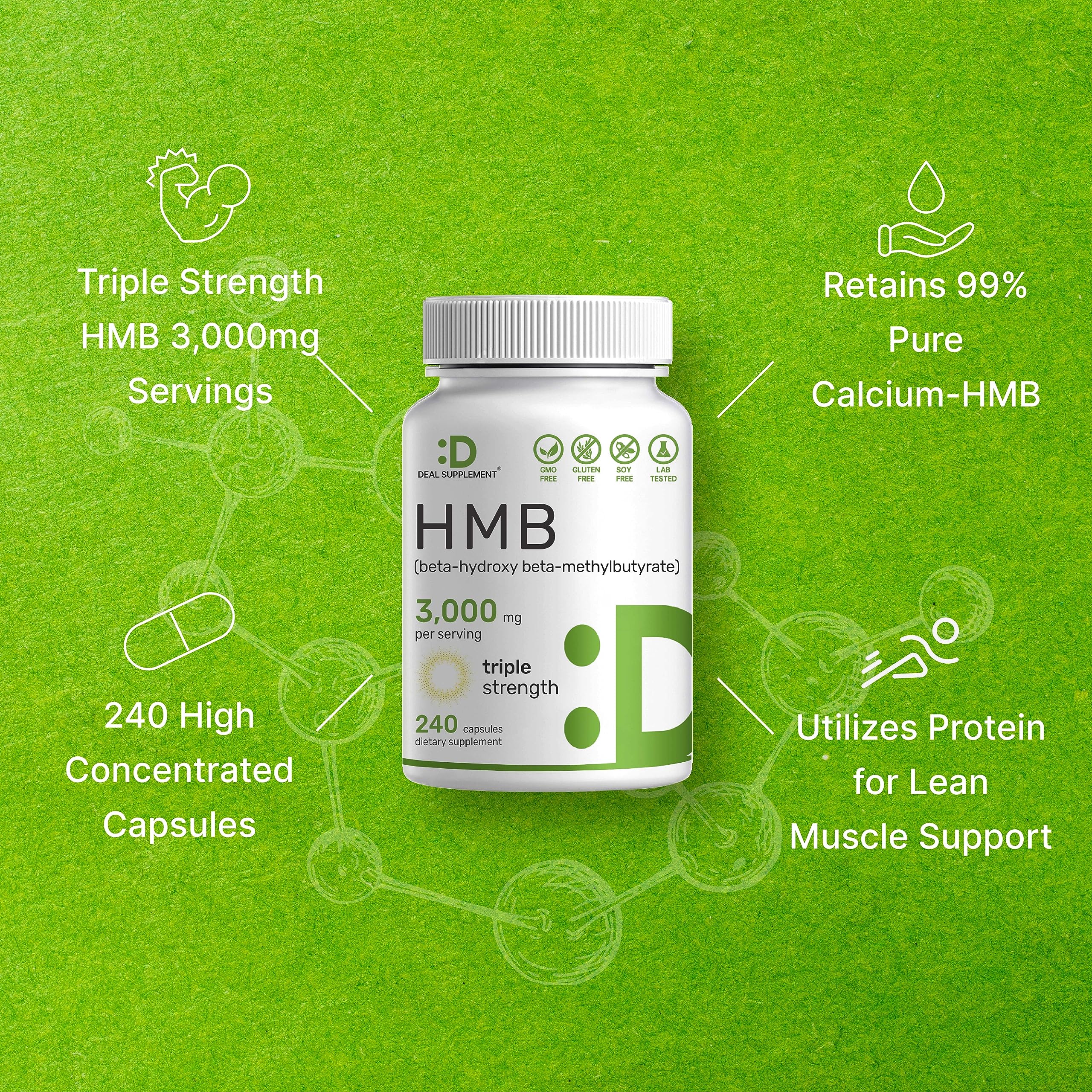 Deal Supplement third-party tested stamp confirms quality and safety for HMB