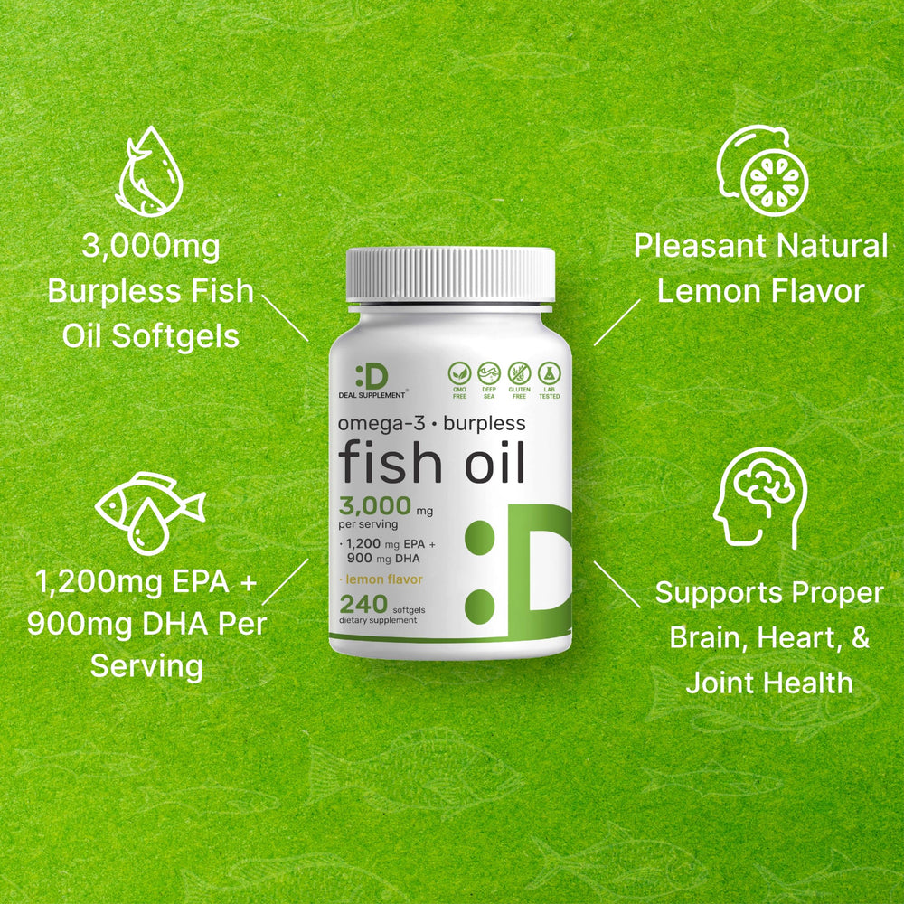 Deal Supplement three softgels per serving for compact daily dosage.