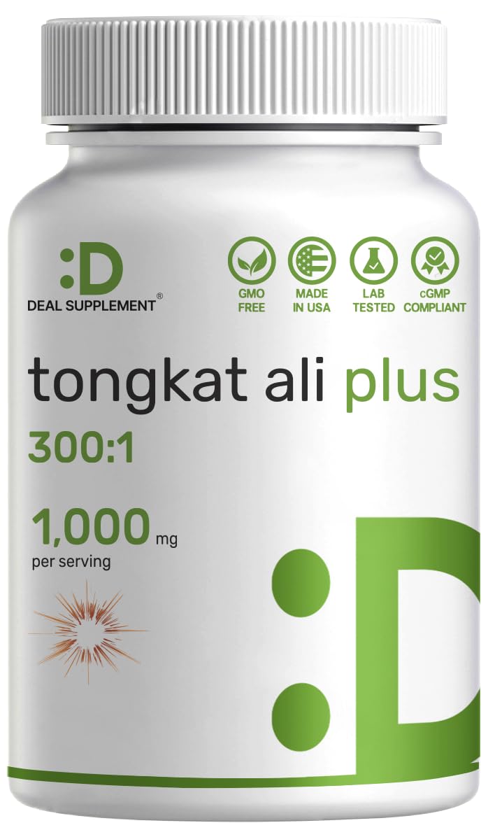 DEAL SUPPLEMENT Tongkat Ali bottle with label for natural energy support