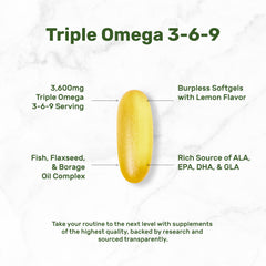 Deal Supplement lemon flavored burpless softgels delivering citrus notes and EPA DHA benefits