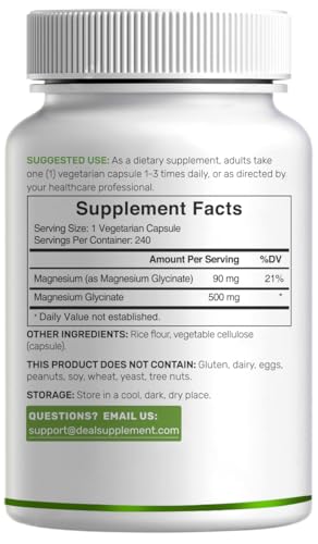 Deal Supplement vegetarian capsules close-up, gentle magnesium for digestive comfort.
