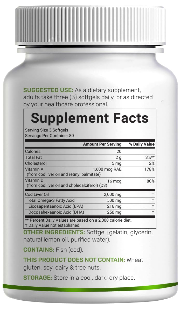 DEAL SUPPLEMENT three softgels per serving for 80 day supply