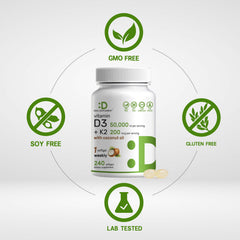 DEAL SUPPLEMENT vitamin d3 k2 label front emphasizes MK7 formulation.