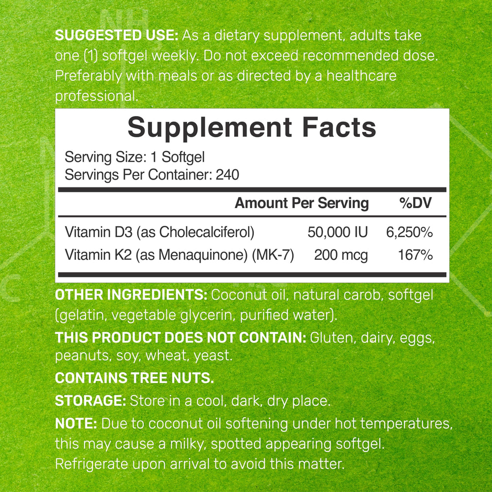 DEAL SUPPLEMENT vitamin d3 k2 softgel closeup highlights small, easy-to-swallow capsules.