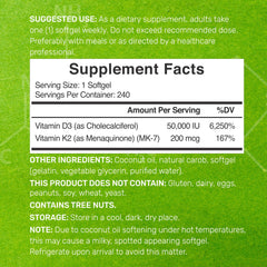 DEAL SUPPLEMENT vitamin d3 k2 softgel closeup highlights small, easy-to-swallow capsules.