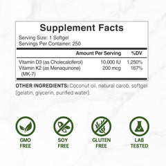 DEAL SUPPLEMENT vitamin d3-k2 softgels closeup highlights convenient, easy-to-swallow capsules