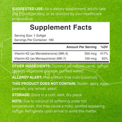 Closeup of DEAL SUPPLEMENT K2 MK7 and MK4 softgels with coconut oil