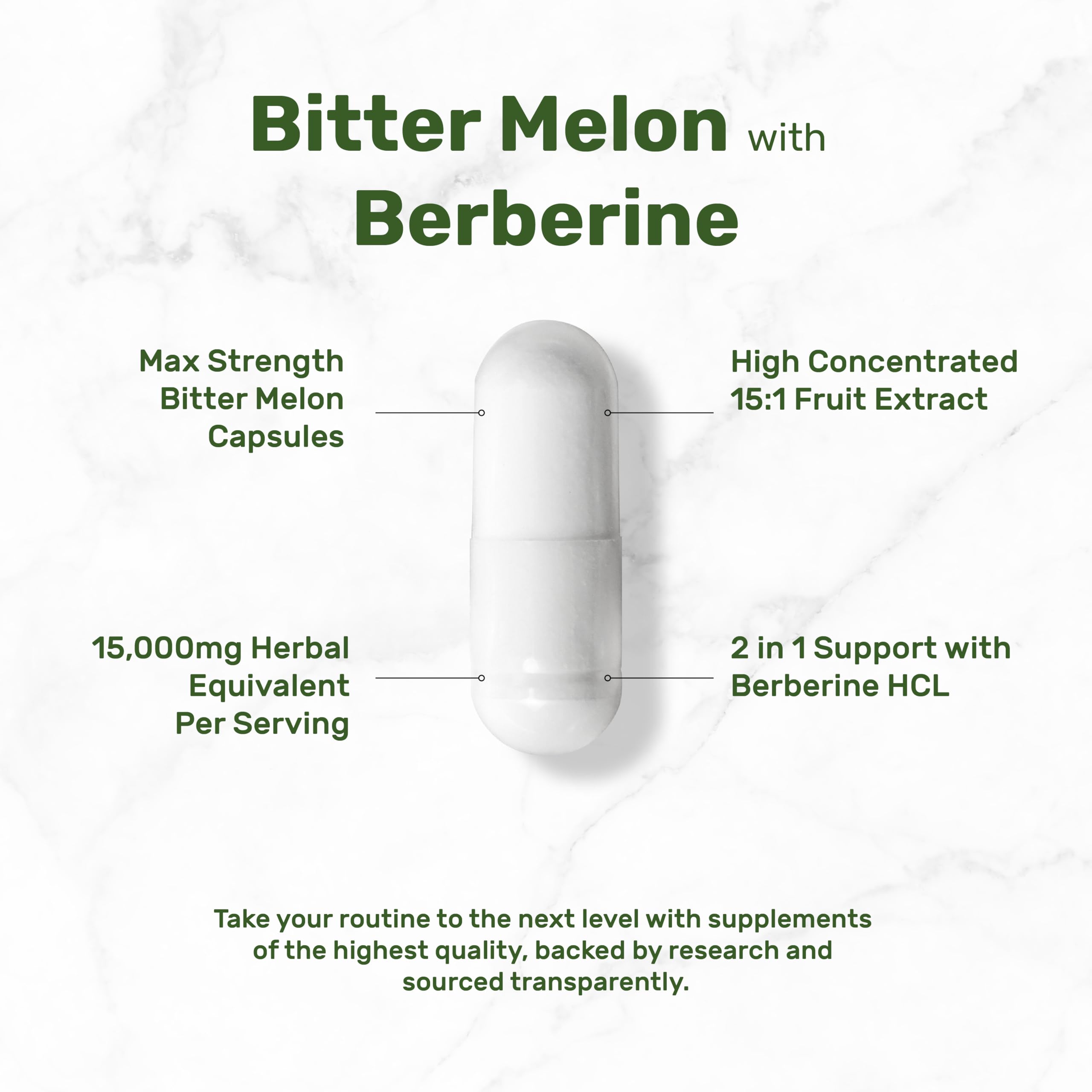 Deal Supplement wild bitter melon fruit extract 15-to-1 label signals premium herbal strength